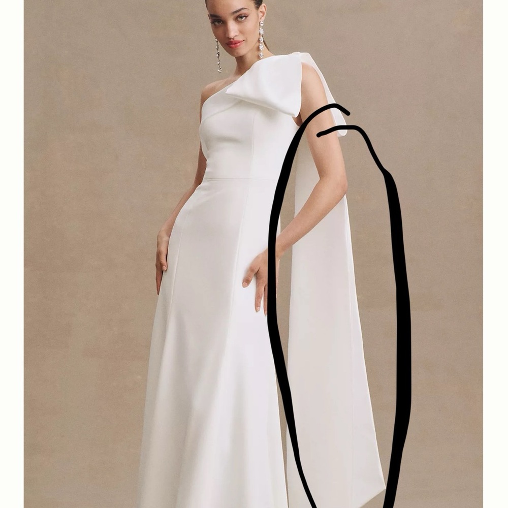 Anthropologie White One-Shoulder Gown